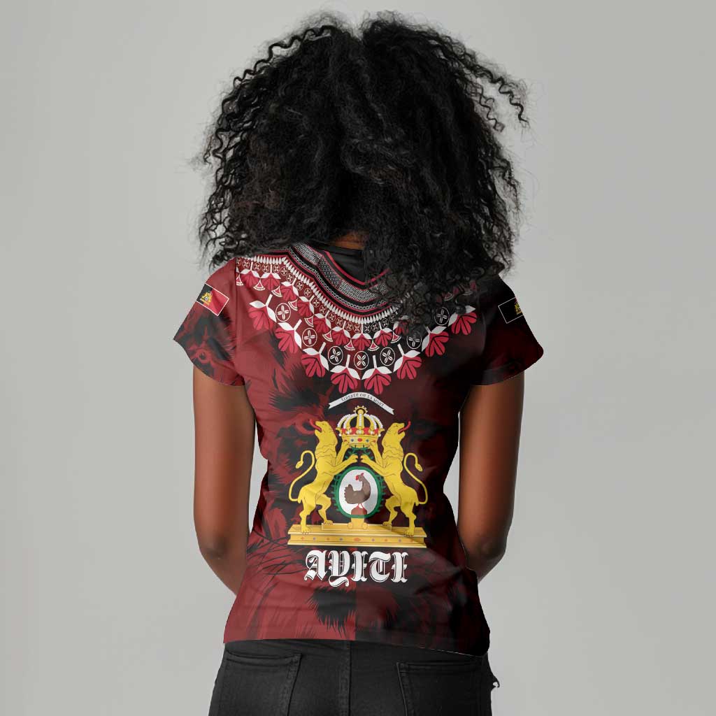 Anpi an Ayiti 1804–1806 Haiti Women V-Neck T-Shirt Liberte ou la Mort!