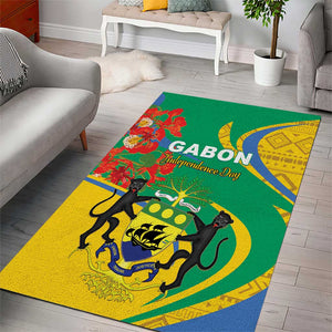 Gabon Independence Day Area Rug Gabonaise Flamboyant African Pattern
