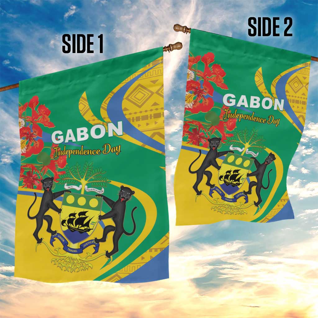 Gabon Independence Day Garden Flag Gabonaise Flamboyant African Pattern
