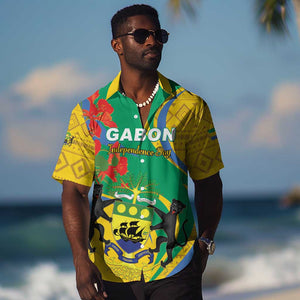 Gabon Independence Day Hawaiian Shirt Gabonaise Flamboyant African Pattern