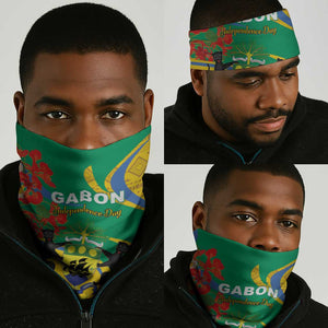 Gabon Independence Day Neck Gaiter Gabonaise Flamboyant African Pattern - African Pride