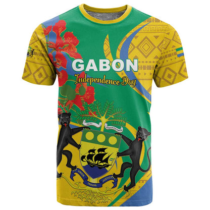 Gabon Independence Day T shirt Gabonaise Flamboyant African Pattern