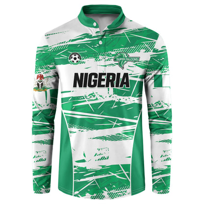 Custom Nigeria 2026 Football Button Sweatshirt Go Super Falcons
