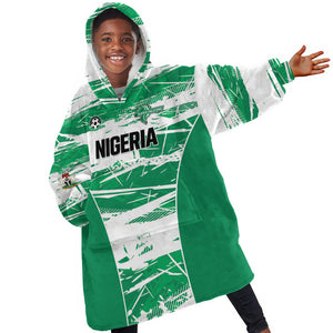 Custom Nigeria 2026 Football Kid Wearable Blanket Hoodie Go Super Falcons