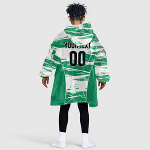 Custom Nigeria 2026 Football Kid Wearable Blanket Hoodie Go Super Falcons