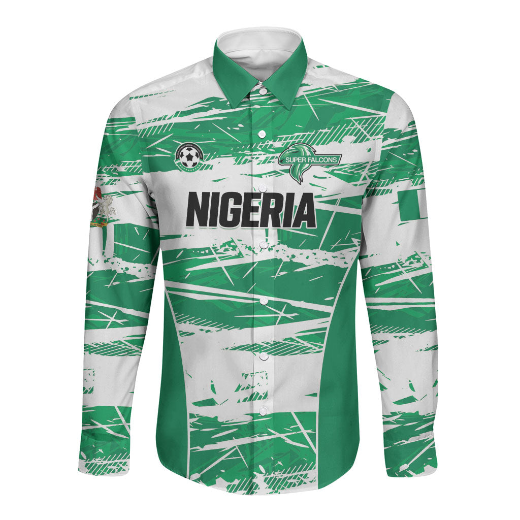 Custom Nigeria 2026 Football Long Sleeve Button Shirt Go Super Falcons