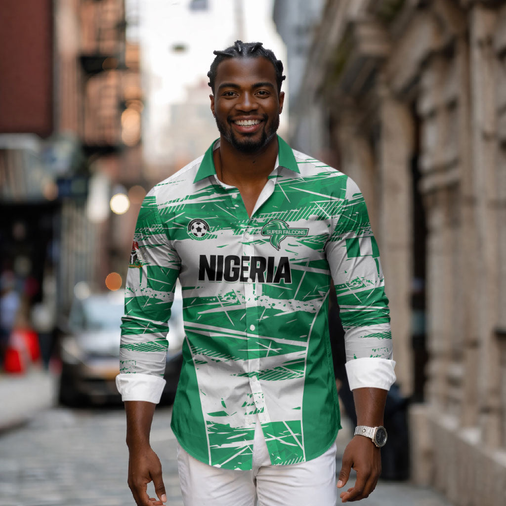 Custom Nigeria 2026 Football Long Sleeve Button Shirt Go Super Falcons