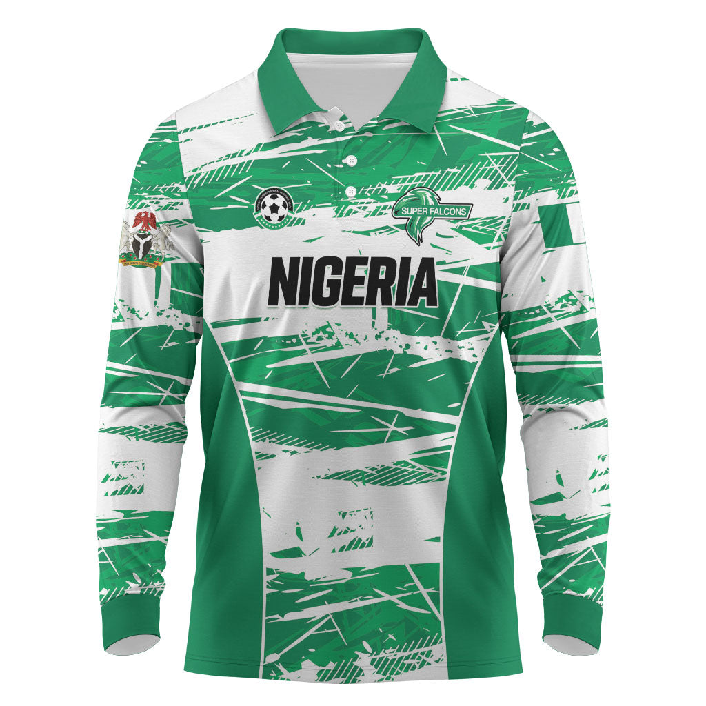 Custom Nigeria 2026 Football Long Sleeve Polo Shirt Go Super Falcons