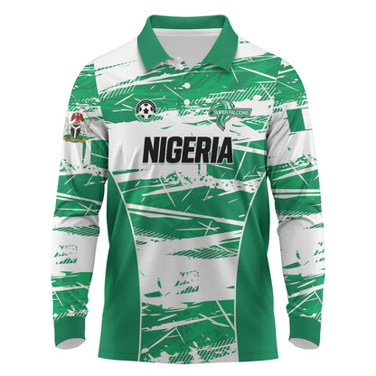 Custom Nigeria 2026 Football Long Sleeve Polo Shirt Go Super Falcons