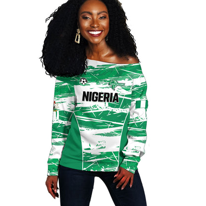 Custom Nigeria 2026 Football Off Shoulder Sweater Go Super Falcons