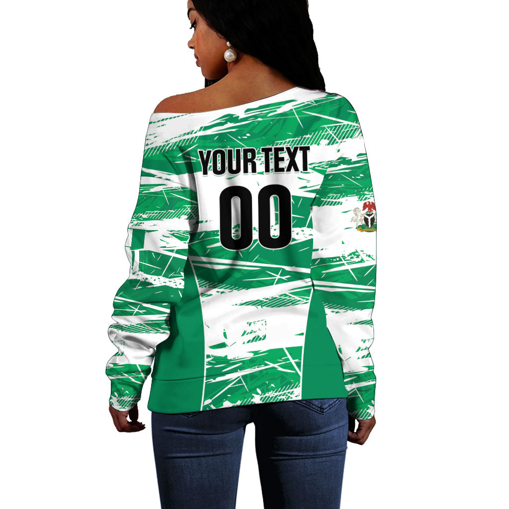 Custom Nigeria 2026 Football Off Shoulder Sweater Go Super Falcons