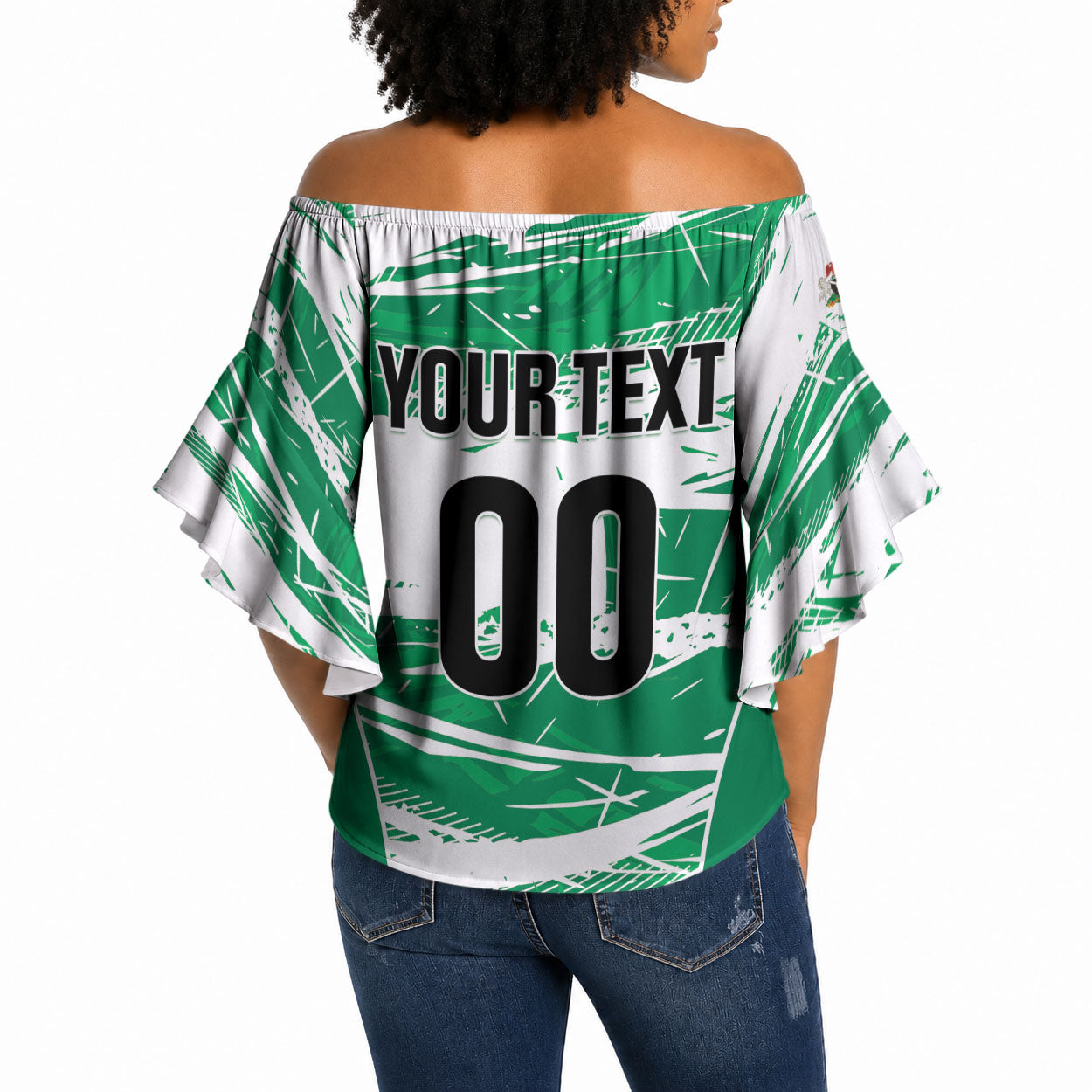 Custom Nigeria 2026 Football Off Shoulder Wrap Waist Top Go Super Falcons