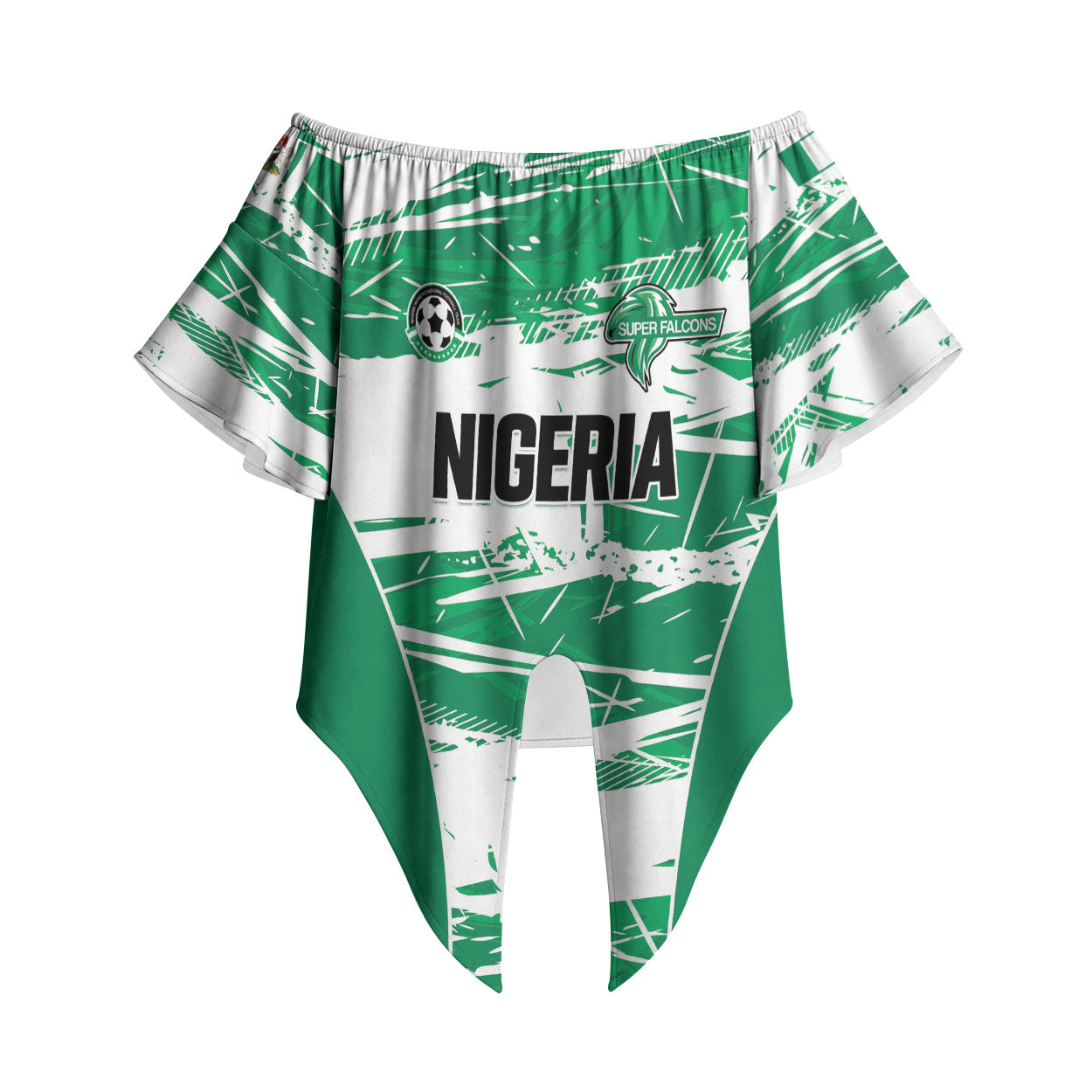 Custom Nigeria 2026 Football Off Shoulder Wrap Waist Top Go Super Falcons