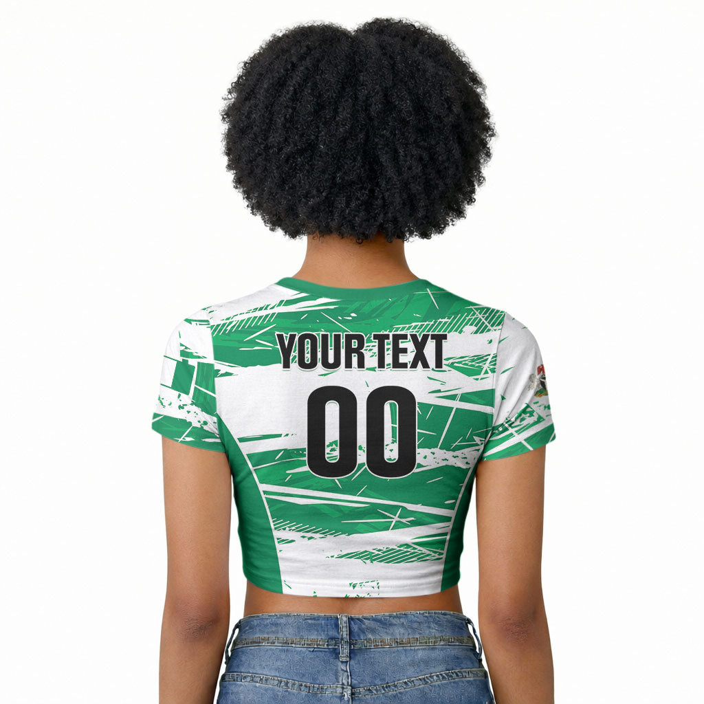Custom Nigeria 2026 Football Raglan Cropped T shirt Go Super Falcons