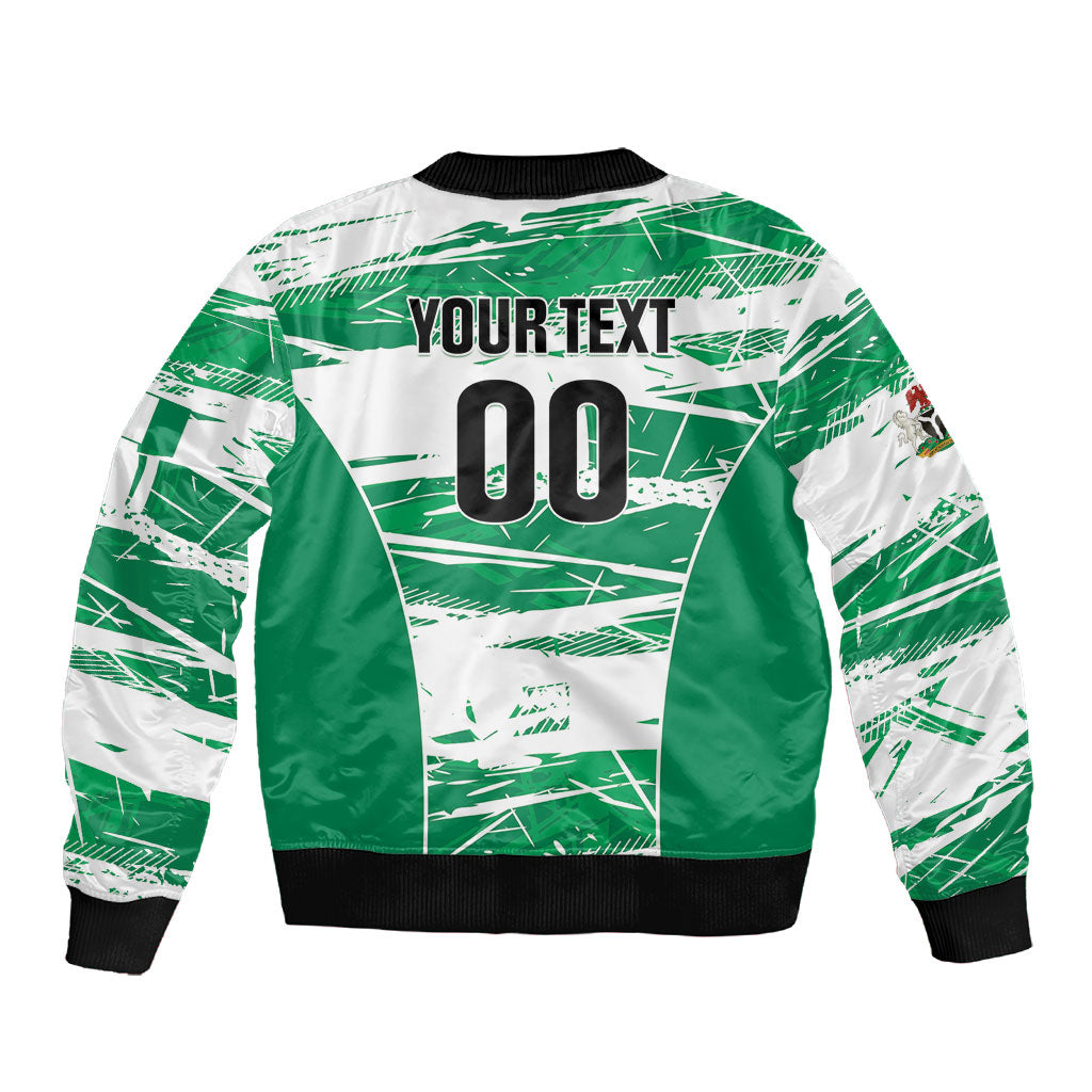 Custom Nigeria 2026 Football Sleeve Zip Bomber Jacket Go Super Falcons