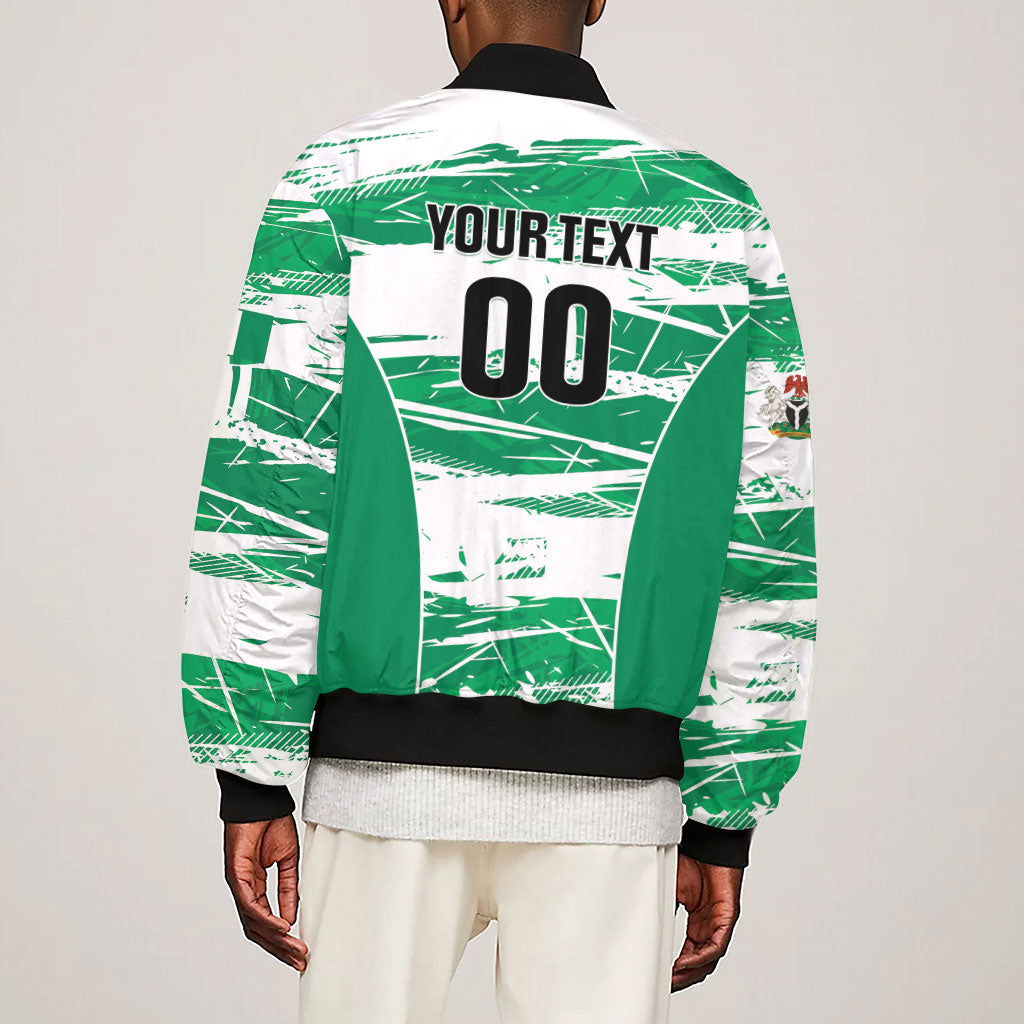 Custom Nigeria 2026 Football Sleeve Zip Bomber Jacket Go Super Falcons