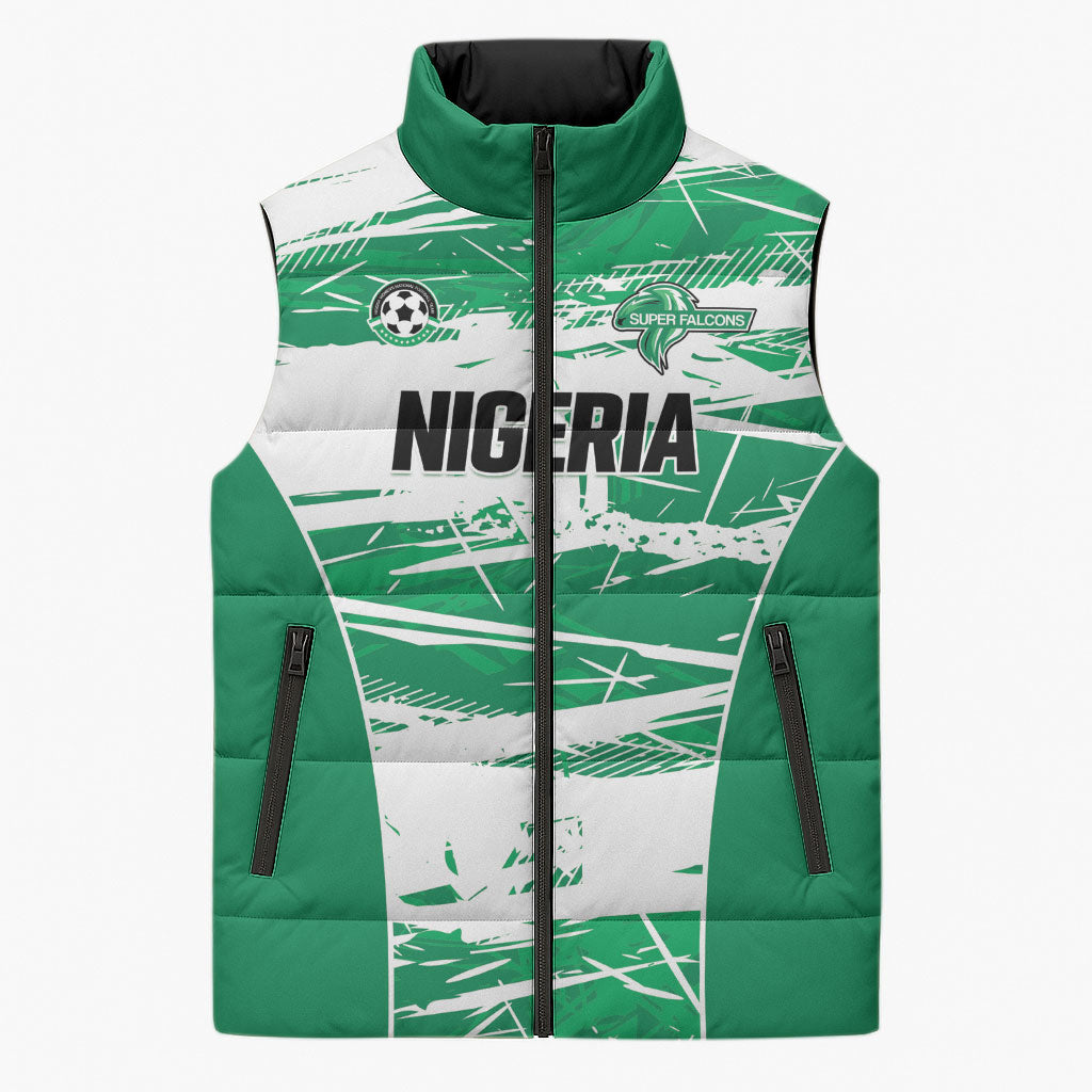 Custom Nigeria 2026 Football Sleeveless Puffer Jacket Go Super Falcons