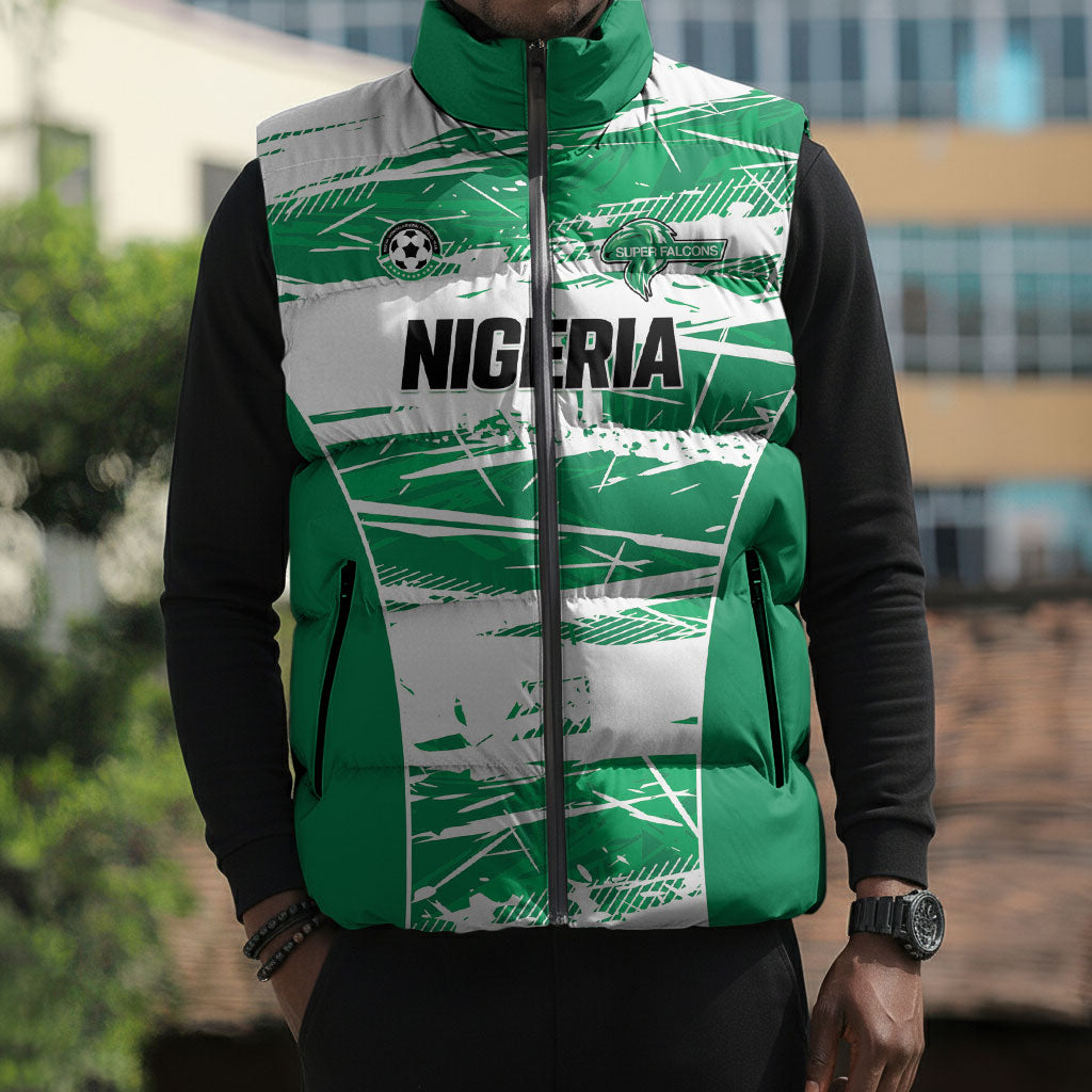Custom Nigeria 2026 Football Sleeveless Puffer Jacket Go Super Falcons