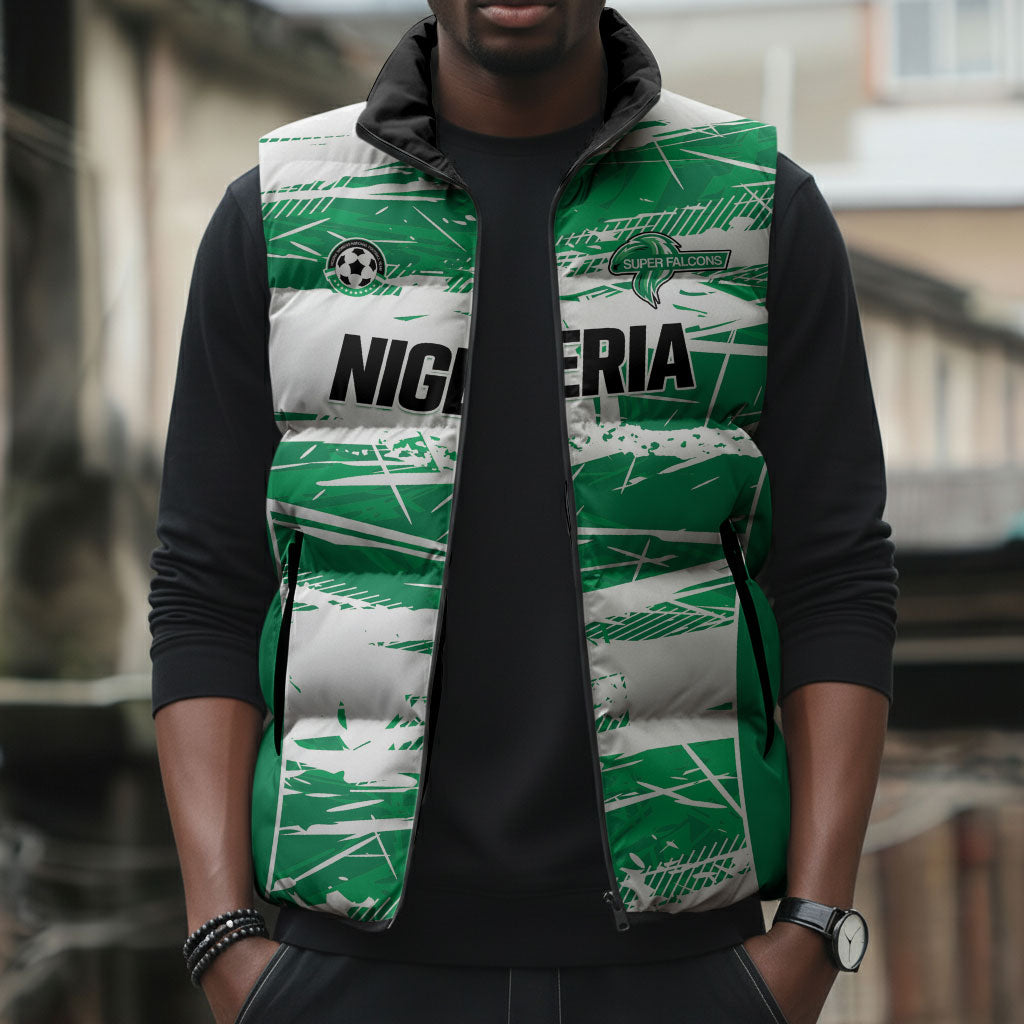 Custom Nigeria 2026 Football Sleeveless Puffer Jacket Go Super Falcons