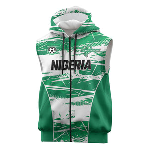 Custom Nigeria 2026 Football Sleeveless Zip Hoodie Go Super Falcons