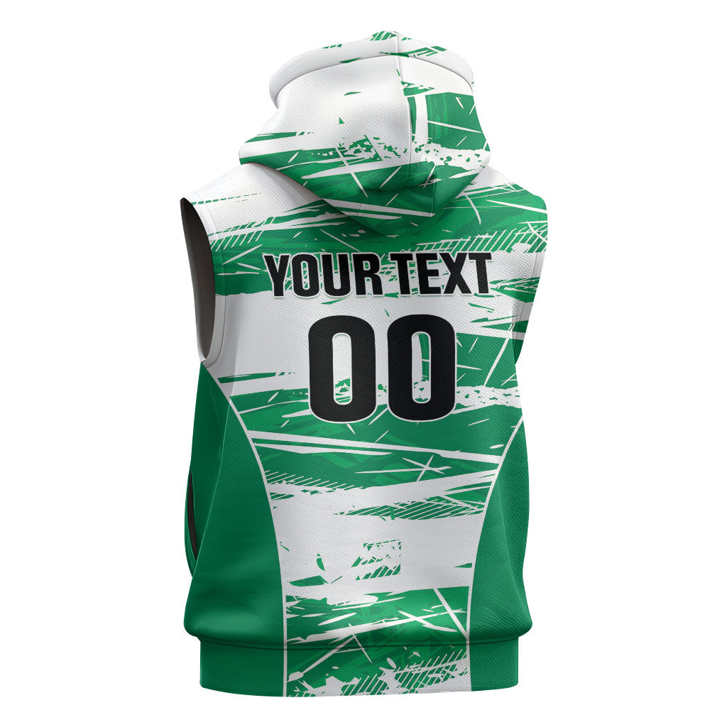 Custom Nigeria 2026 Football Sleeveless Zip Hoodie Go Super Falcons