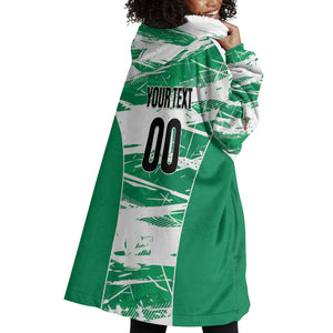 Custom Nigeria 2026 Football Wearable Blanket Hoodie Go Super Falcons