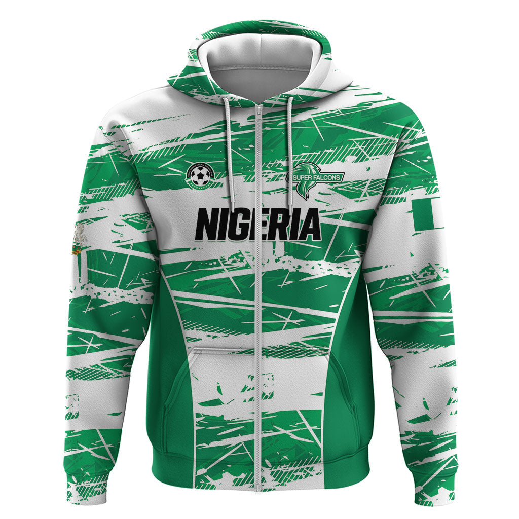 Custom Nigeria 2026 Football Zip Hoodie Go Super Falcons