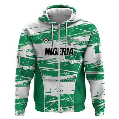 Custom Nigeria 2026 Football Zip Hoodie Go Super Falcons