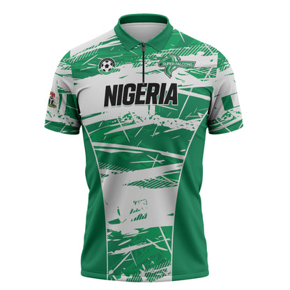 Custom Nigeria 2026 Football Zipper Polo Shirt Go Super Falcons