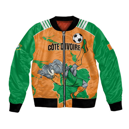 Custom Cote d Ivoire 2026 Football Bomber Jacket Ivory Coast Elephants Proud