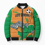 Custom Cote d Ivoire 2026 Football Bomber Puffer Jacket Ivory Coast Elephants Proud