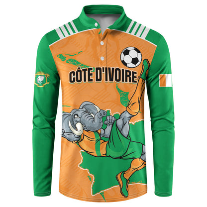 Custom Cote d Ivoire 2026 Football Button Sweatshirt Ivory Coast Elephants Proud