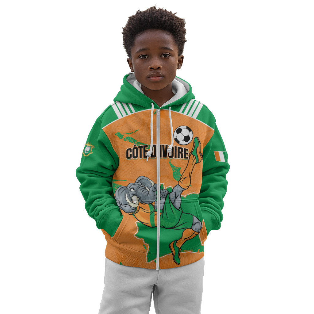 Custom Cote d Ivoire 2026 Football Kid Hoodie Ivory Coast Elephants Proud