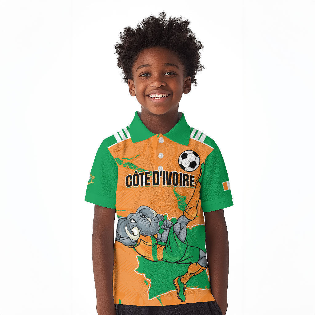 Custom Cote d Ivoire 2026 Football Kid Polo Shirt Ivory Coast Elephants Proud