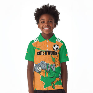 Custom Cote d Ivoire 2026 Football Kid Polo Shirt Ivory Coast Elephants Proud