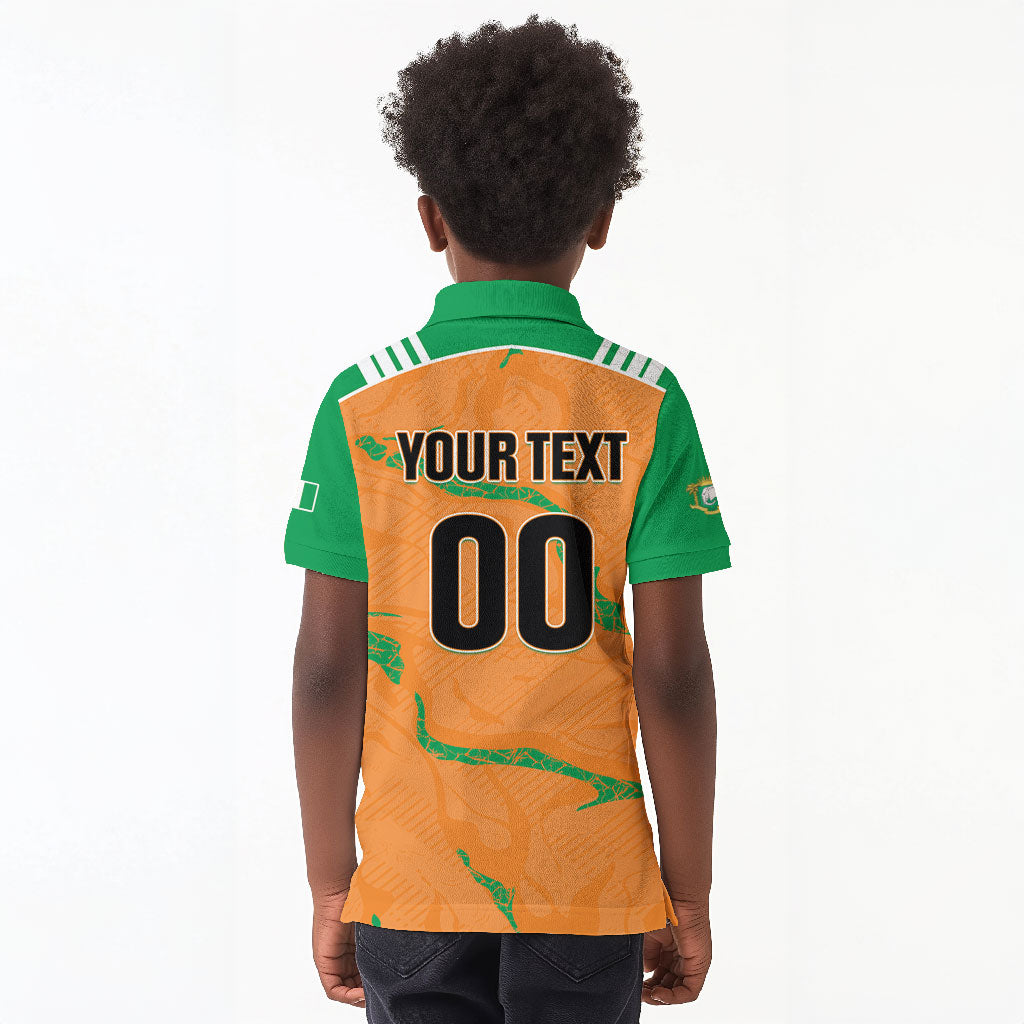 Custom Cote d Ivoire 2026 Football Kid Polo Shirt Ivory Coast Elephants Proud