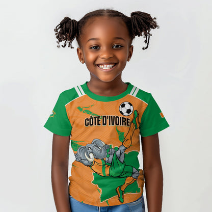 Custom Cote d Ivoire 2026 Football Kid T shirt Ivory Coast Elephants Proud
