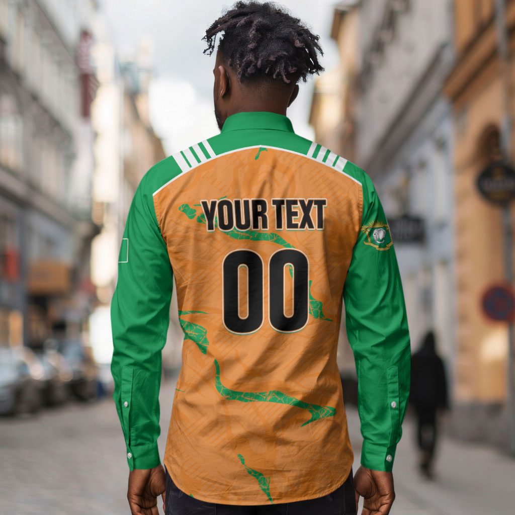 Custom Cote d Ivoire 2026 Football Long Sleeve Button Shirt Ivory Coast Elephants Proud