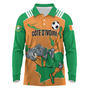 Custom Cote d Ivoire 2026 Football Long Sleeve Polo Shirt Ivory Coast Elephants Proud