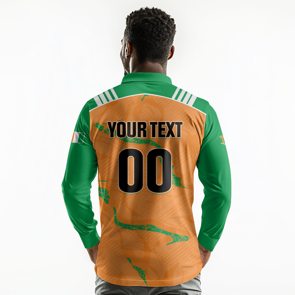 Custom Cote d Ivoire 2026 Football Long Sleeve Polo Shirt Ivory Coast Elephants Proud