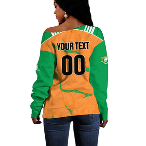 Custom Cote d Ivoire 2026 Football Off Shoulder Sweater Ivory Coast Elephants Proud
