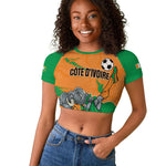 Custom Cote d Ivoire 2026 Football Raglan Cropped T shirt Ivory Coast Elephants Proud