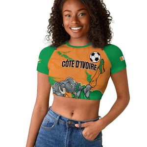 Custom Cote d Ivoire 2026 Football Raglan Cropped T shirt Ivory Coast Elephants Proud