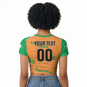Custom Cote d Ivoire 2026 Football Raglan Cropped T shirt Ivory Coast Elephants Proud