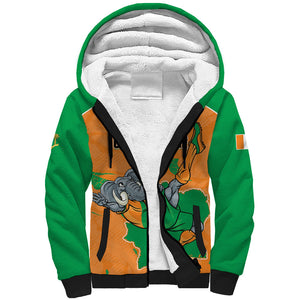 Custom Cote d Ivoire 2026 Football Sherpa Hoodie Ivory Coast Elephants Proud