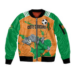 Custom Cote d Ivoire 2026 Football Sleeve Zip Bomber Jacket Ivory Coast Elephants Proud