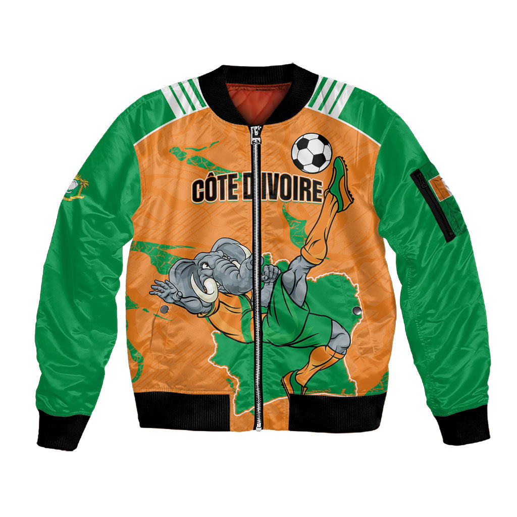 Custom Cote d Ivoire 2026 Football Sleeve Zip Bomber Jacket Ivory Coast Elephants Proud