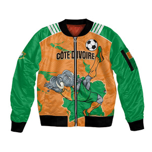 Custom Cote d Ivoire 2026 Football Sleeve Zip Bomber Jacket Ivory Coast Elephants Proud