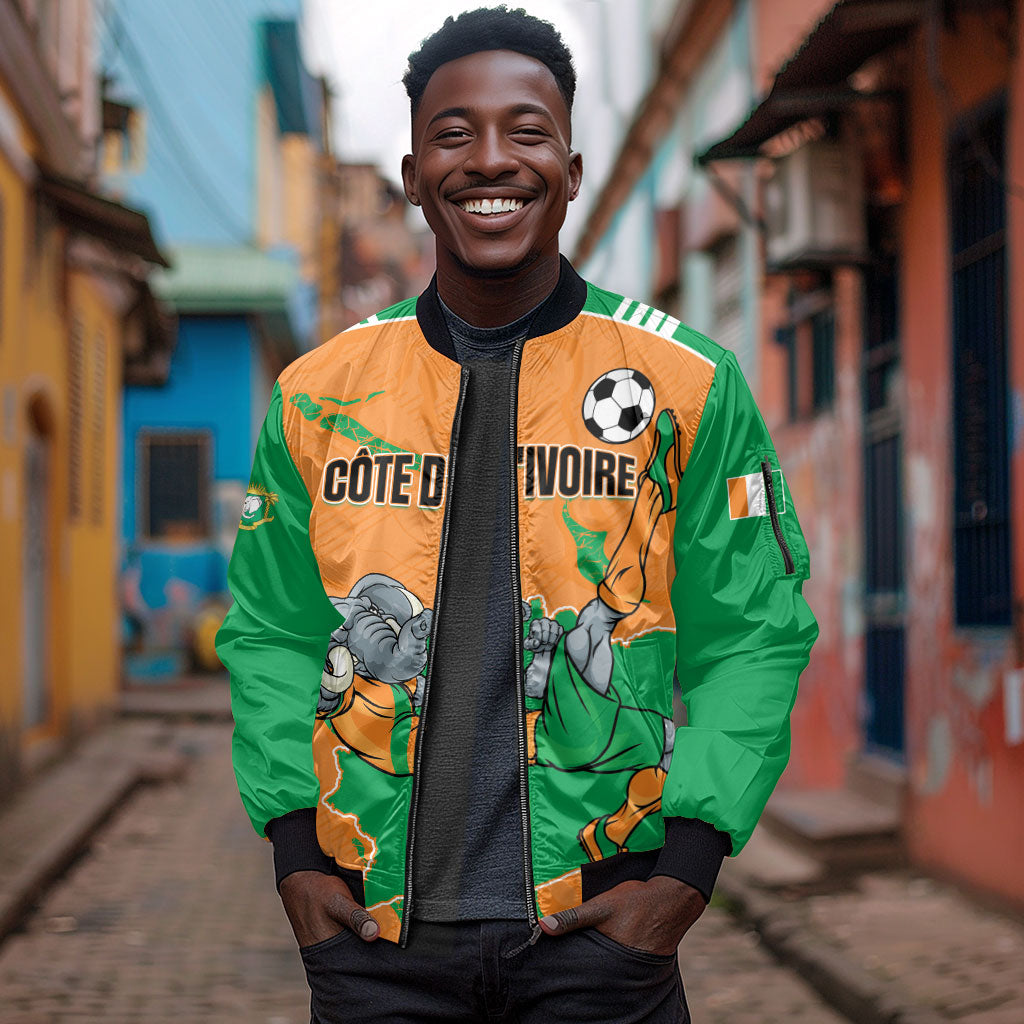 Custom Cote d Ivoire 2026 Football Sleeve Zip Bomber Jacket Ivory Coast Elephants Proud