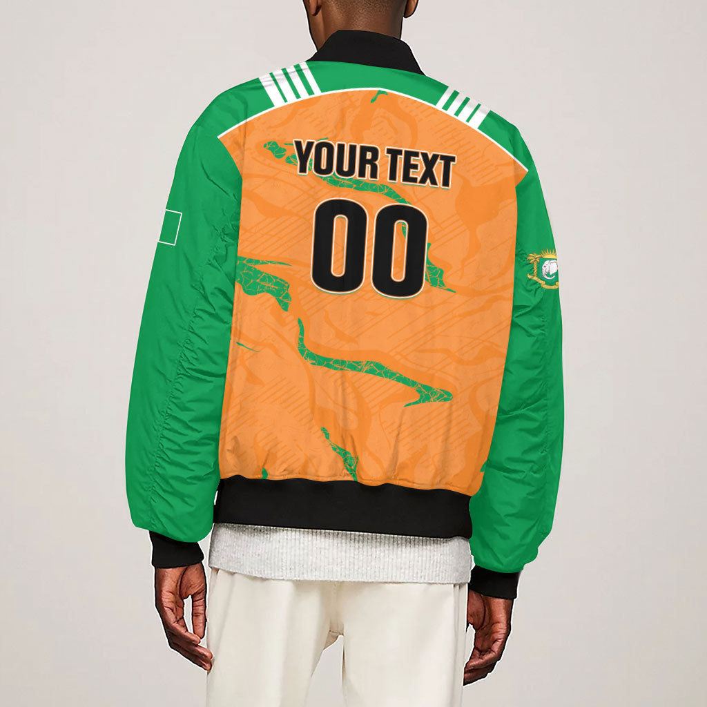 Custom Cote d Ivoire 2026 Football Sleeve Zip Bomber Jacket Ivory Coast Elephants Proud